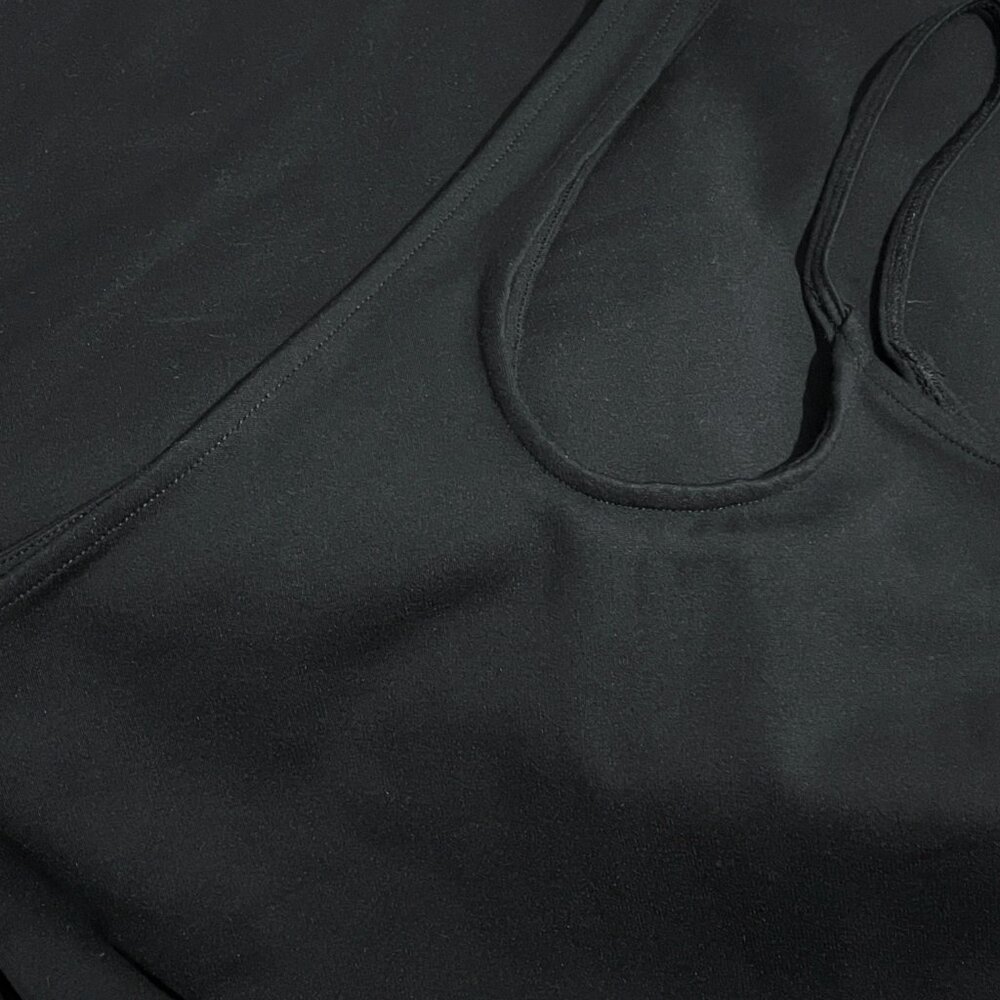 Abercrombie & Fitch Asymmetrical One-Shoulder Ponte Mini Little Black Dress - Picture 6 of 7